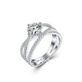 Women Mirco Pave Bling Moissanite Zircon Diamond Ring Wedding Engagement Ring Jewelry Morganite Zircon Layers Ring