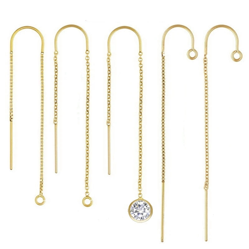 Permanet Jewelry Findings & Components Wholesale Women Gold Filled Earring Thread