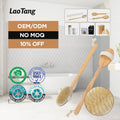 Natural Vegan Round Dry Brushes Long Handle Body Scrub Exfoliating Bristle for Dry Skin Simple Style