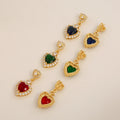 18K Gold Plated Brass Heart Shaped Pendant Micro Inlaid Zircon Pendants Large Heart and Careful Shape Charms