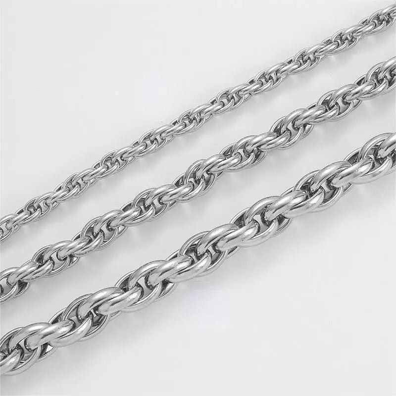 Beimai OEM Necklace Stainless Steel Chunky Hemp Flower Men's Chain Necklace