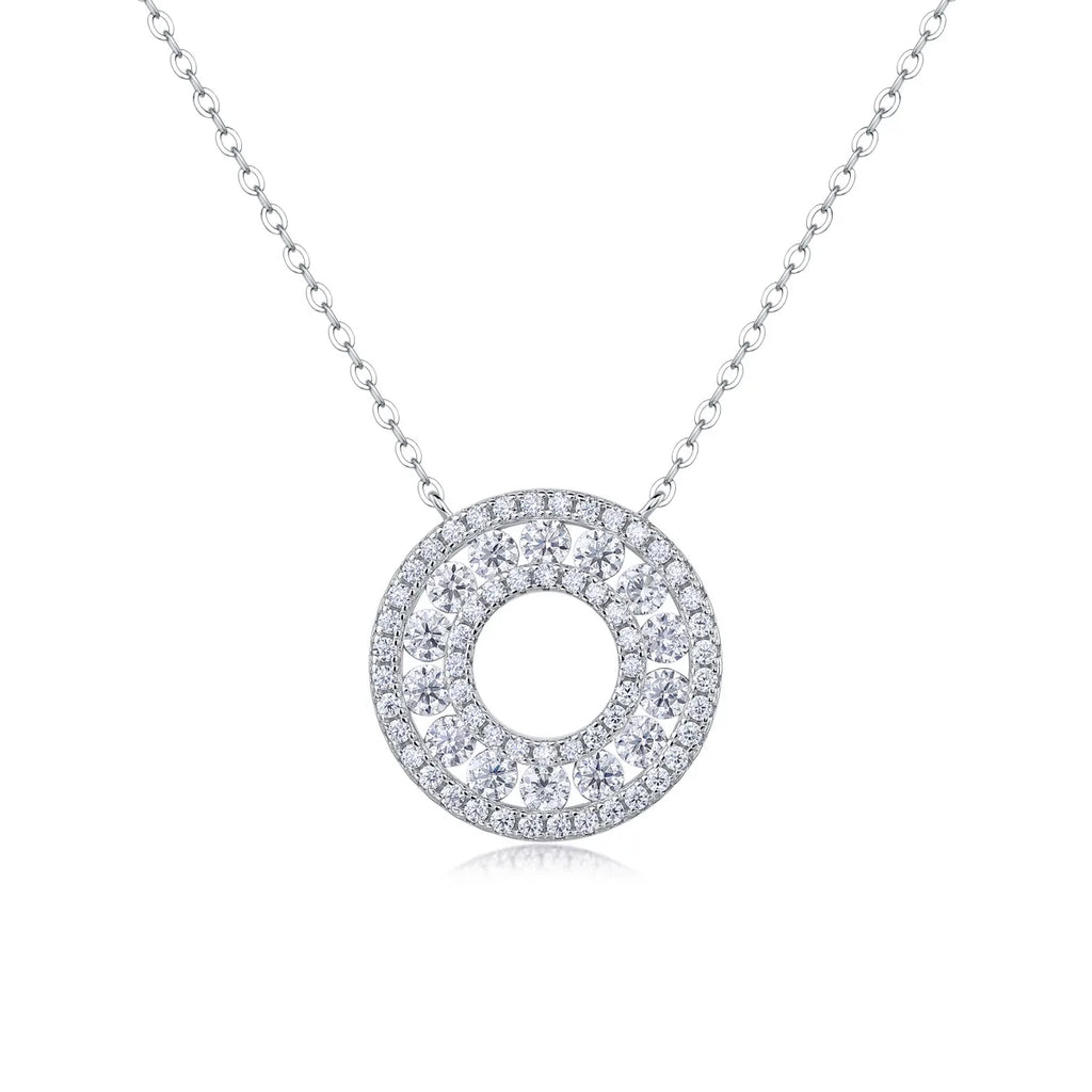 Factory Wholesale Vintage Jewelry 925 Sterling Silver Clavicle Chain Vvs D 2.5mm Moissanite Pendant Necklace for Women