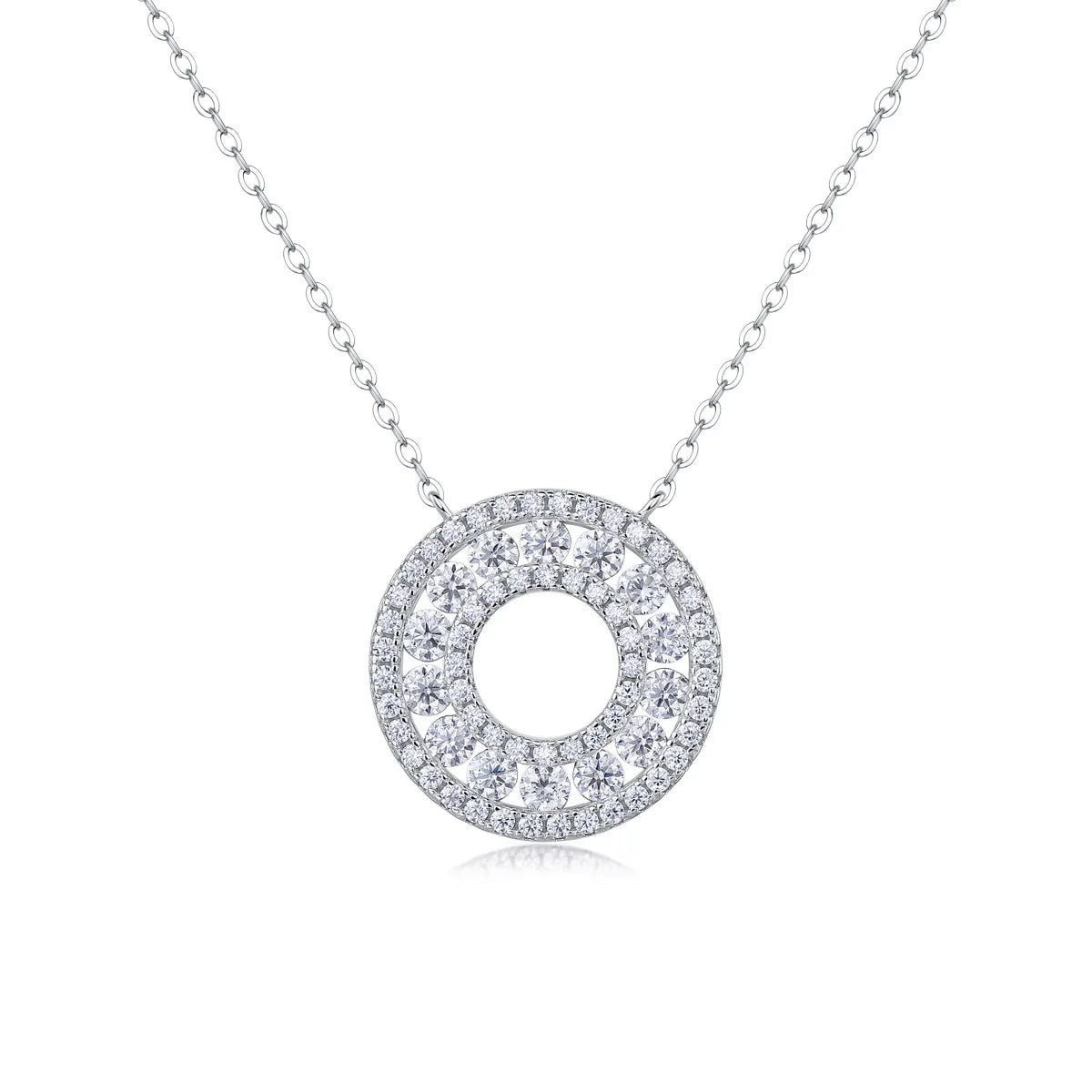 Factory Wholesale Vintage Jewelry 925 Sterling Silver Clavicle Chain Vvs D 2.5mm Moissanite Pendant Necklace for Women