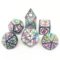 Manufacturers Bulk Custom Rainbow Colour Hollow Black Gold 16mm D4 D10 D20 Metal DND Dice Set Casting Armour
