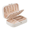 Luxury Travel Multifunction Double Layer White Faux PU Leather Jewellery Box Earrings Necklace Rings Jewelry Organizer Case