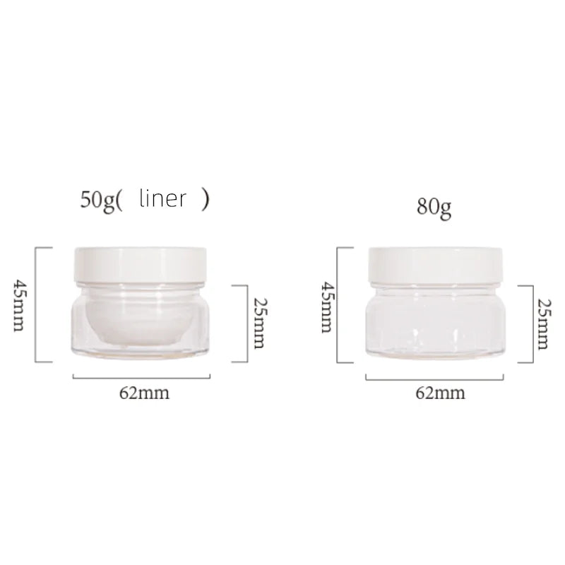 Sunripack Hot Selling Products 50ml/80ml PET Plastic Jars with Liner Cosmetic Jar Unique with Lids  Packaging