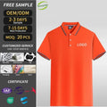 Men's Summer  Polo Shirt Custom Embroidery Logo  Corporate Culture Apparel Dark  Lapel 100% Cotton Breathable Solid Polo Shirt