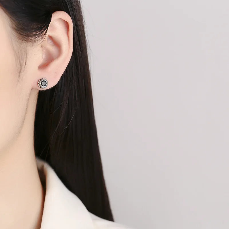 New Arrival 925 Sterling Silver Women's Customizable Post Stud Earrings Natural Aqua Chalcedony Designer Gemstone Diamond Gift