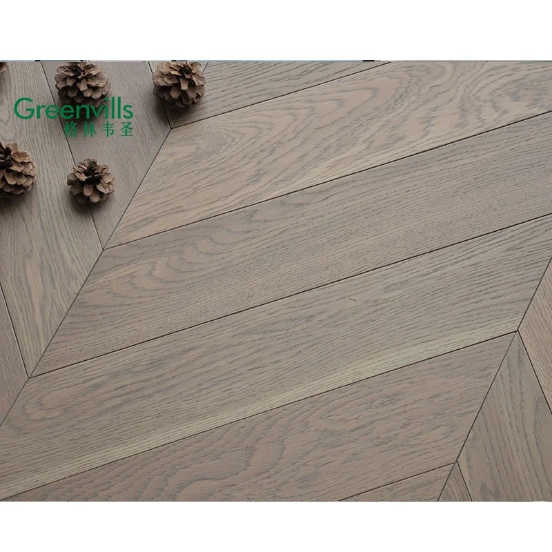 Fishbone Wood Floor Tiles /chevron Flooring Indoor Usage Engineered Oak Parquet Wood Flooring