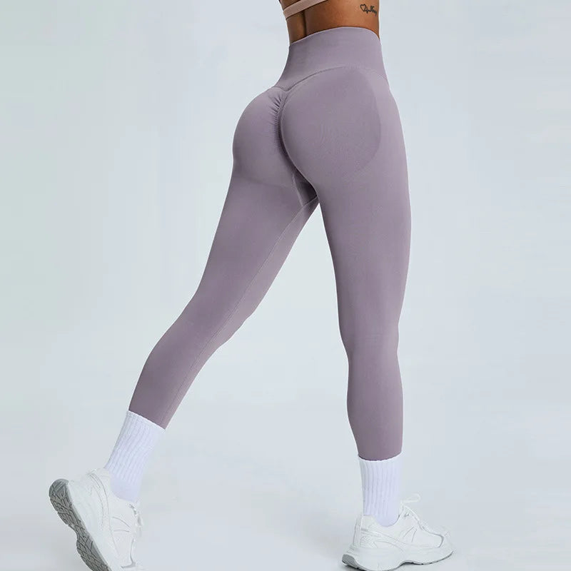 Custom Logo Seamless High Waist Leggings for Women Yoga Fitness Gym Sport Nude Scrunch Butt Tummy Control Yoga Leggings MegaBDM