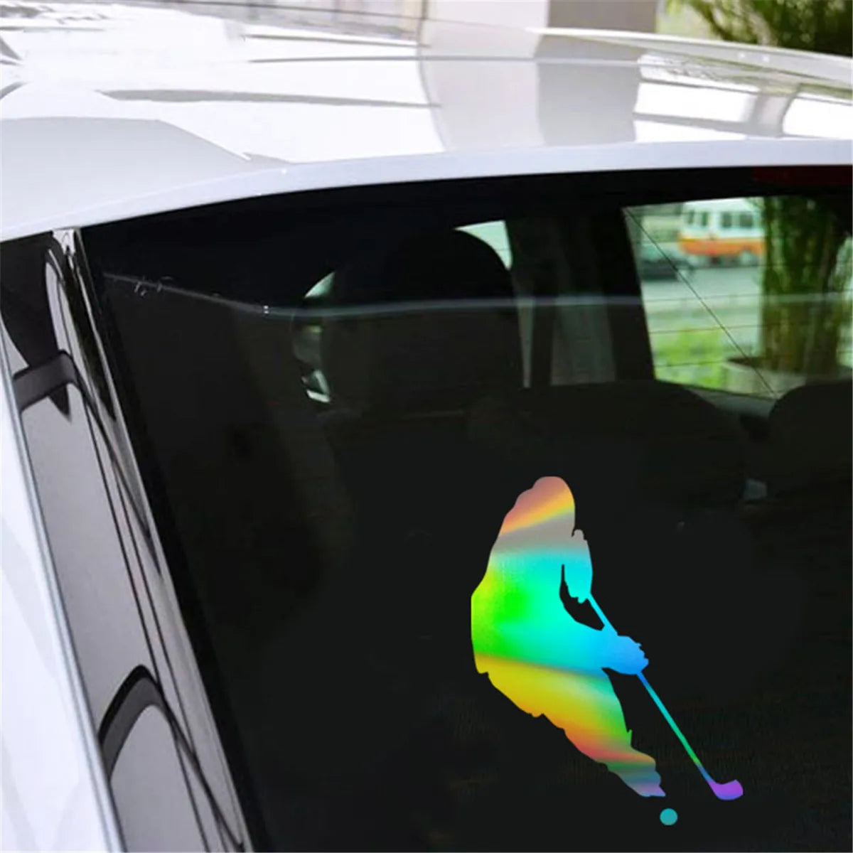 Ice Hockey Player Silhouette Car Laser Sticker Window Bumper Laptop Wall Decal Gift Die Cut Decals Laptop Window Glass