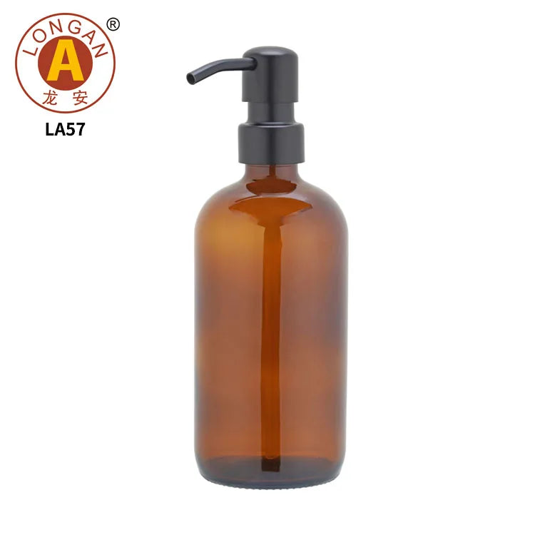 Hot Popular Top Quality Fast Shipping Hand Liquid Wash Frosted Amber Glass Bottle Wholesale Manufacturer China