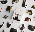 Kawaii Mini Cute Cat Strawberry Heart Printed Paper Matte Varnishing DIY Sticker 46pcs Anime Decorative Stickers for Promotional