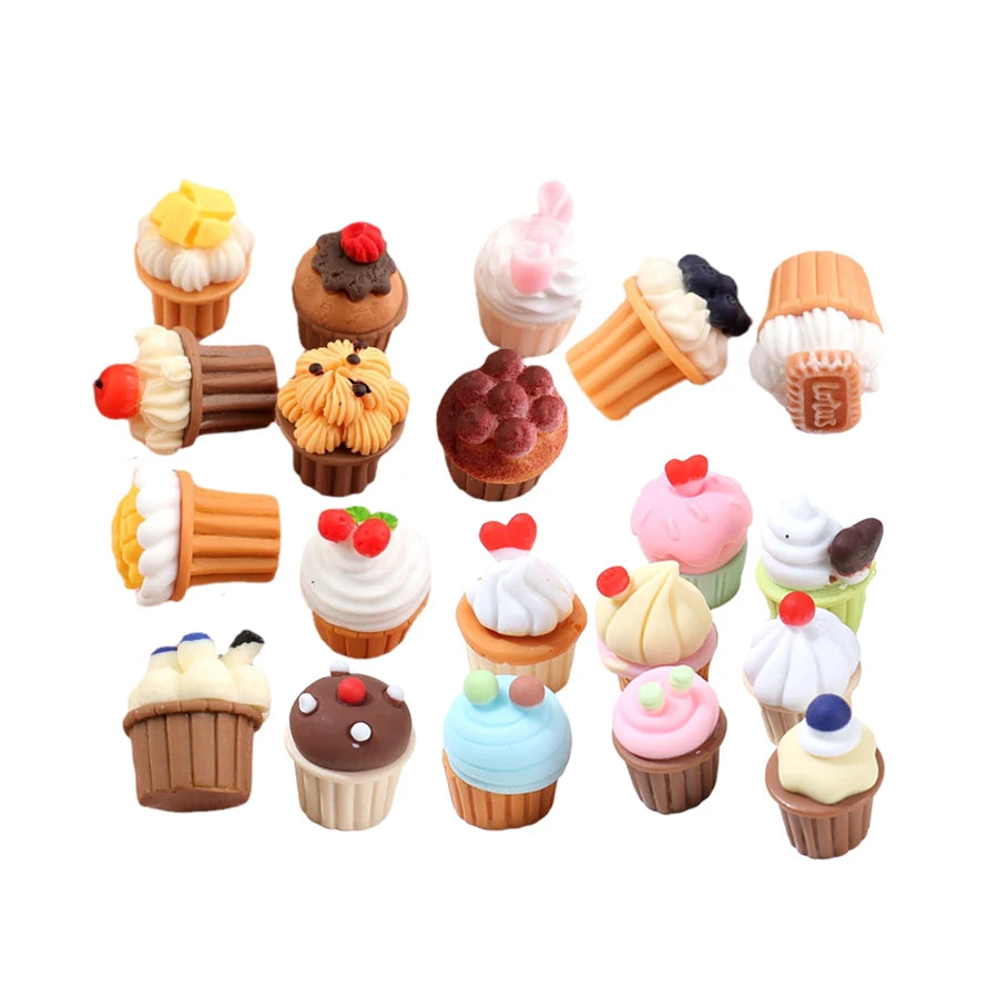 Custom Mold Support Lovely 3d Miniature Fruit Cupcakes Design Flatback Resin Cabochon