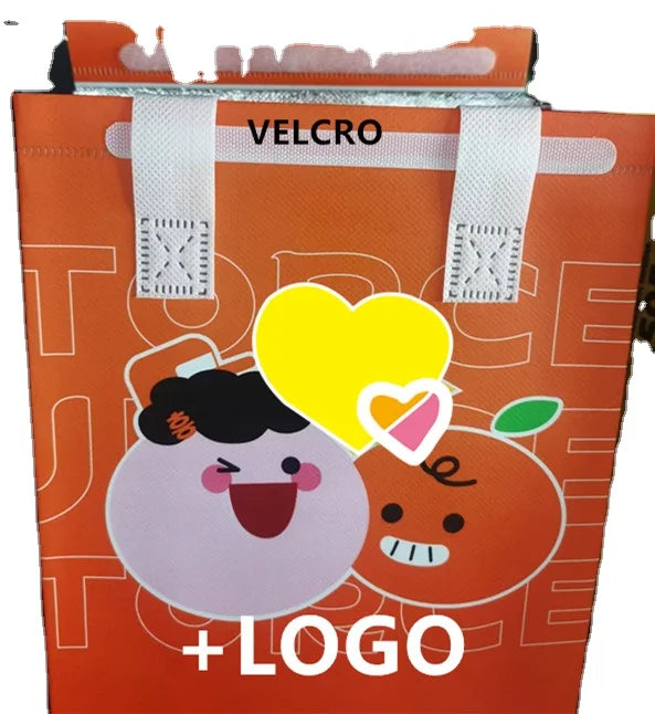 Aluminum Foil Custom Cooler Bag PP Non-Woven Insulated Disposable Thermal Takeaway Bag Self-Adhesive cool/hot Picnic Food drinks