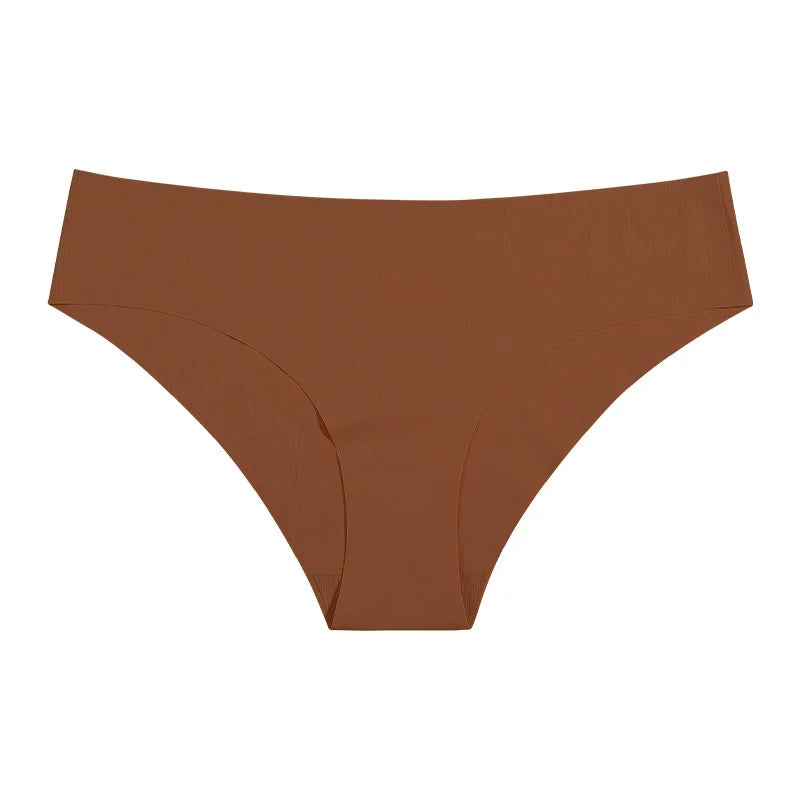 JOGOGO Wholesale Customize Ladies Low Waist Briefs Large Size Laser Cut Ice Silk Breathable Seamless Panties