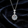 Light Luxury Six Claws Vvs D Color 1CT Moissanite Inlaid Collarbone Chain S925 Sterling Silver Necklace for Women Gift