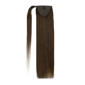 Unprocessed Natural Human Hair 100g Full Ponytail Brazilian Hair Clip Ponytail 22 Inch Dark Brown Colors Ponytail Extension