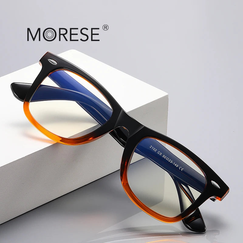 MORESE Model 2102  Transparent Retro Anti Blue Light TR90 Unisex Glasses Optical Eyeglasses Frames Pingfan Glasses