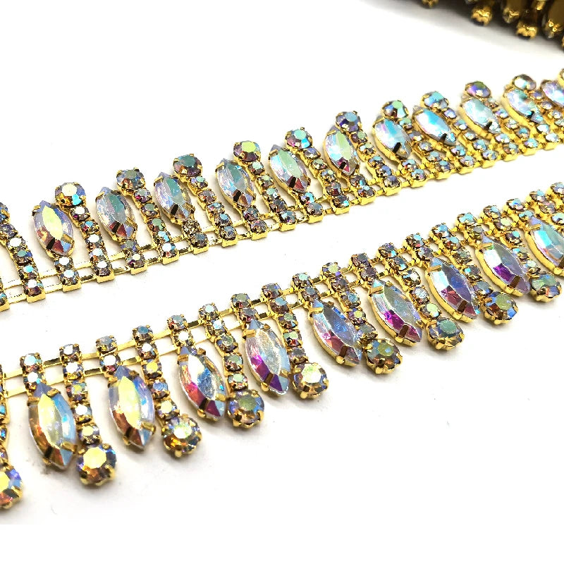 Wholesale Sewing Crystal Trim Macrame Tassels Strass Bridal Applique Rhinestone Chain Trims