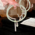 Set of 2 Chinese Style Twist Bell Bracelets Women's Fashion Bangles with Tassel Girl's Gift Jewelry