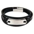 Custom LOGO Light Brand Men's Leather for Bracelet Creative Punk Style Accessory with Titanium Steel Fashion Charm for Gifts