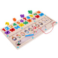 Custom Montessori Children's Wooden Walking Beads Maze Digital Matching Board Game Educational Math Learning Gift Toys for Kids