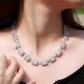 Luxury Designs African Cubic Zirconia Dubai Gold Color Tennis Necklace for Women Wedding Party Bridal Costume Jewelry Accessory