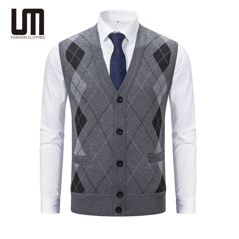 Liu Ming Popular Products Vintage Men Clothing Warm Fleece Sweaters Vest Waistcoat
