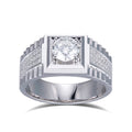 MS-559 White Gold 1Ct Round Brilliant Cut Lab Diamond Man Ring