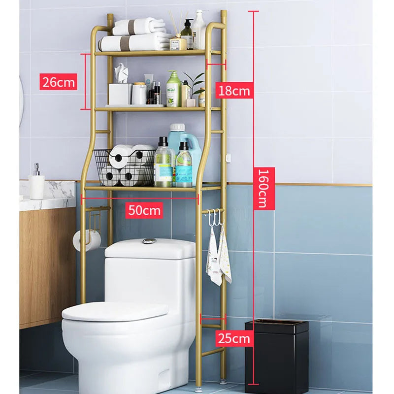 Modern Standing Type Bathroom Corner Rack Over Toilet Shelf with Lacquer Finish for Flower Pot Storage
