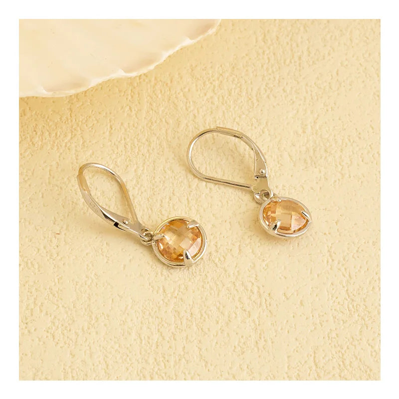 Unique Design 925 Sterling Silver Citrine Gemstone Hoop Earrings for Women with Free Video and Picture Gold Plating