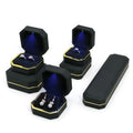Factory Wholesale LED Light Ring Box Black Engagement Necklace Box Jewelry Box Organizer Storage Mens Leather Watch Newest JH411