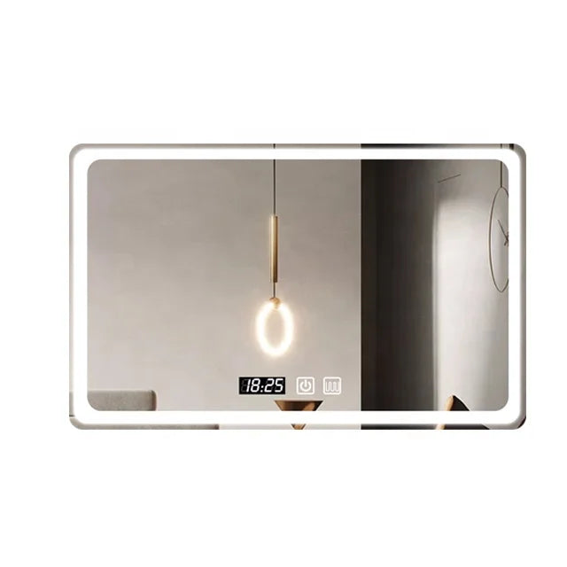 Contemporary Electronic Miroir Anti Fog Led Smart Mirror Bathroom square Frameless Mirrors Manufacturers