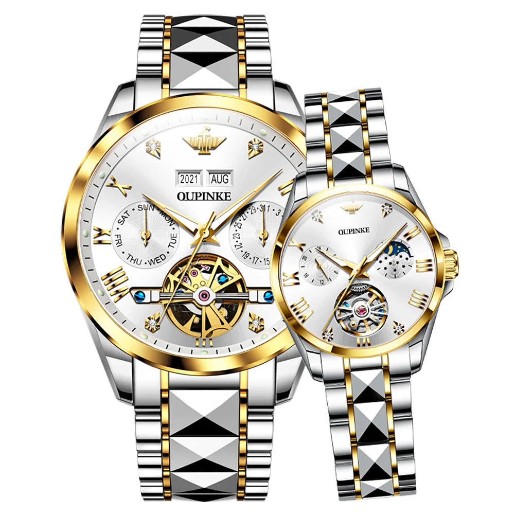 Oupinke 3186 Oem Custom logo Brand Hands Wristwatches Luxury Luminous Automatic Tourbillon Mechanical  Wrist Watch