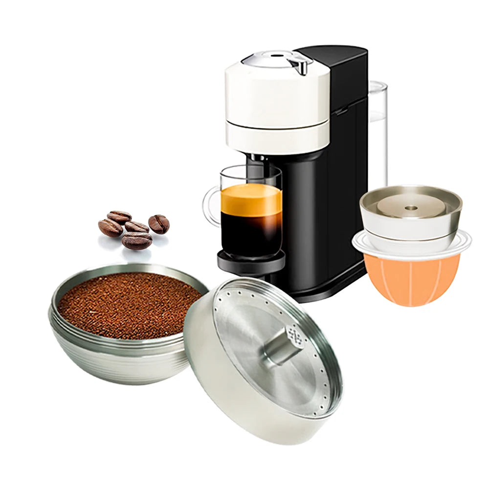 1 Pod Wareset AM Store Top Seller Coffee Machine 304 Stainless Steel Reusable Refillable for NESPRESSO Vertuoline Coffee Capsule