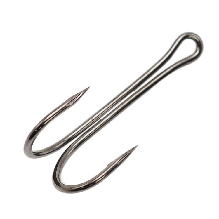 High Carbon Steel Double Hook Fishing Tackle Lure Frog Baits for Saltwater Duple Fishhooks