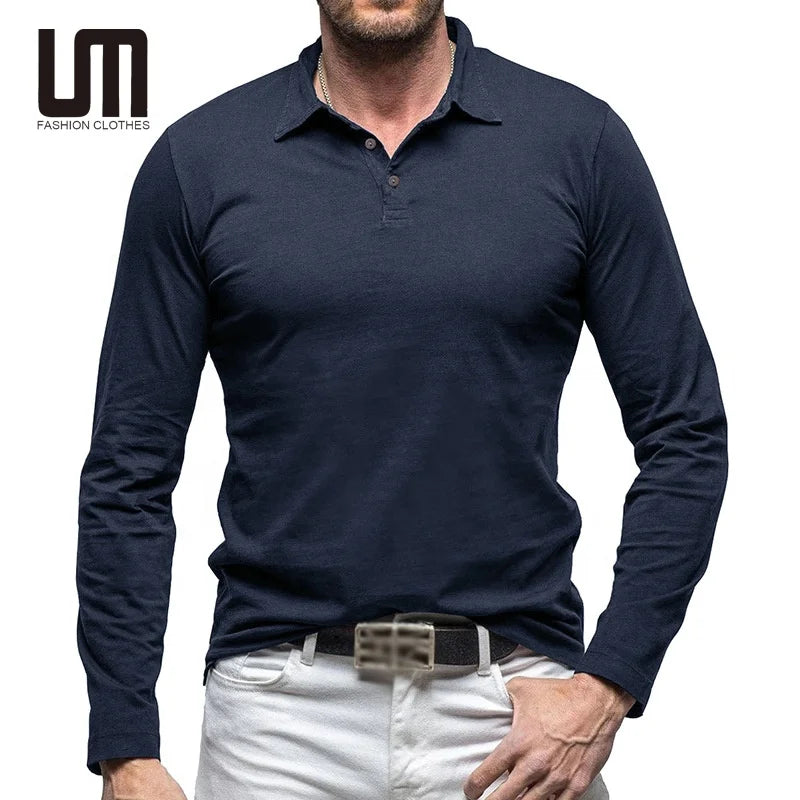 Custom Logo Hot Selling Products Autumn Winter Men Casual Cotton Outdoor Solid Color Simple Basic Long Sleeve T Shirts