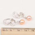 E060647 S925 Pearl Earring 925 Sterling Silver DIY 7-8mm Natural Freshwater Pearl Stud Earring for Women