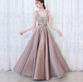 16 Colors Women Party Sequin Beaded Evening Dress V Neck Sleeveless Bridesmaid Dresses