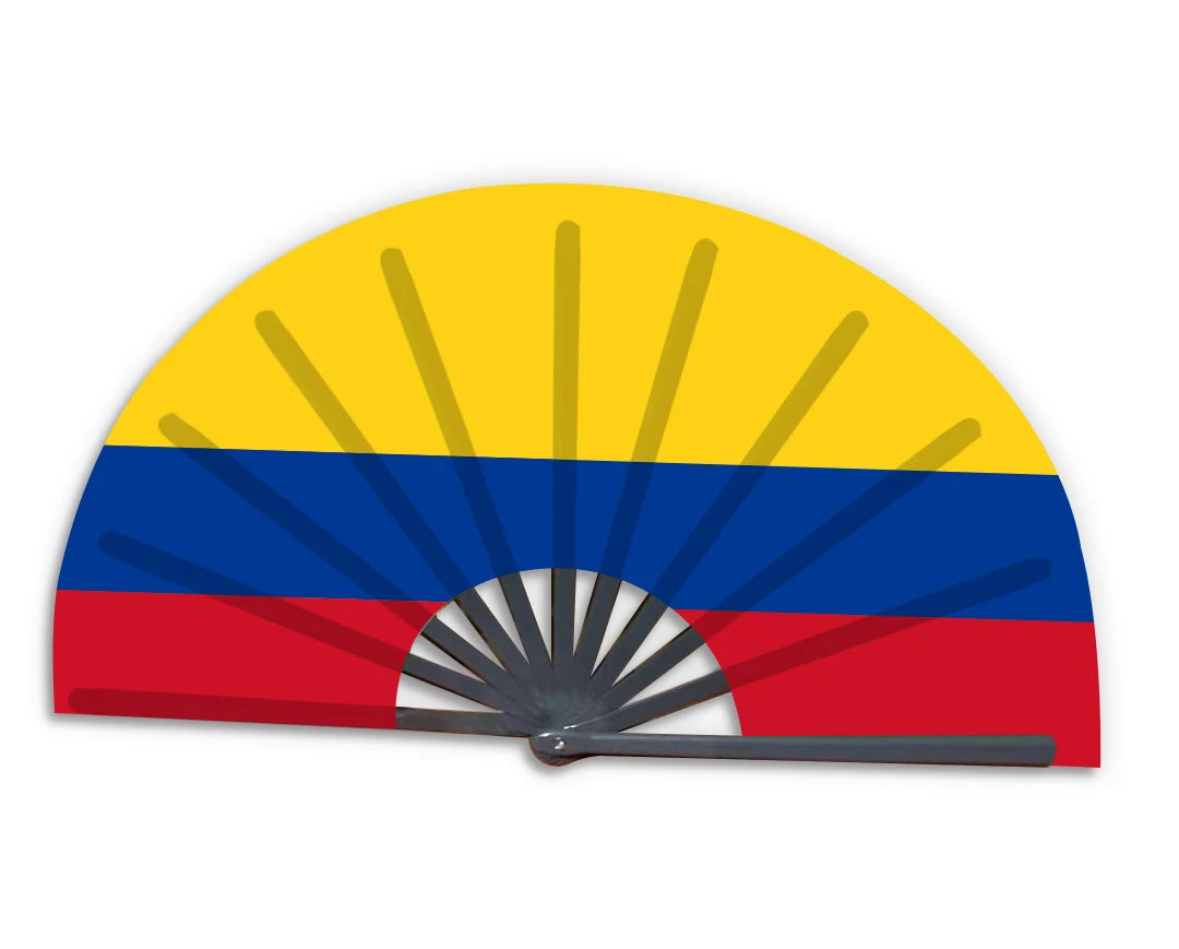 Colombia Flag Bamboo Kong Fu Fan Taf Papua New for 2022 Sports Polyester Summer Wedding Souvenirs for Guests Art Painted CMYK