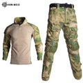 HAN WILD Men's Tactical Uniform Jacket and Pants Camouflage Fast Assault Suit