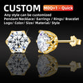 Luxury Quality Jewelry Wholesale Filigree Moissanite Earrings VVS1 Woman Engagement 925 Silver 2 Carats Flower Shape Trendy Stud