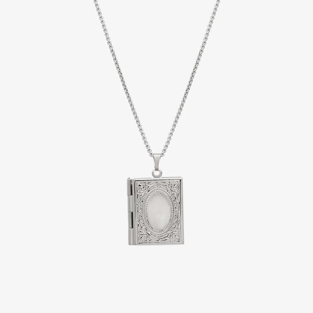 Chris April in Stock PVD Gold Plated 316L Stainless Steel Magic Box Locket Pendant Necklace for Women