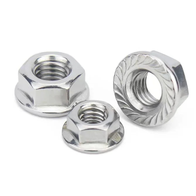 China M3 M4 M6 Carbon Steel Hex Flange Nut Fasteners Manufacturers DIN6923 Flange Nuts Plated Stainless Steel Zinc Metric