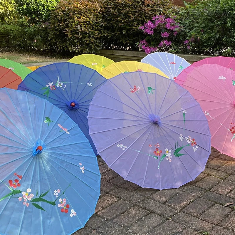 Wholesale Pretty Wedding Parasol Decoration Chinese Craft Umbrella Fabric Parasols Bamboo/Wood Minimalist Polyester Manual
