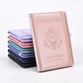 Factory Wholesale  Multi-function  Travel Document Organizer Wallet Rose Gold Pu Leather Passport Holder with Pen Holder