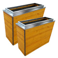 Outdoor Patio Wood Large Size Flower Pots Garden Park Tall Decoration Planter Container Outside Street Decorative Plant Box