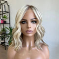 Human Hair Wigs Cuticle Aligned Remy Hair Balayage Highlight  Color Lace Top Wig  Pre-Plucked Hairline Double Drawn Wigs
