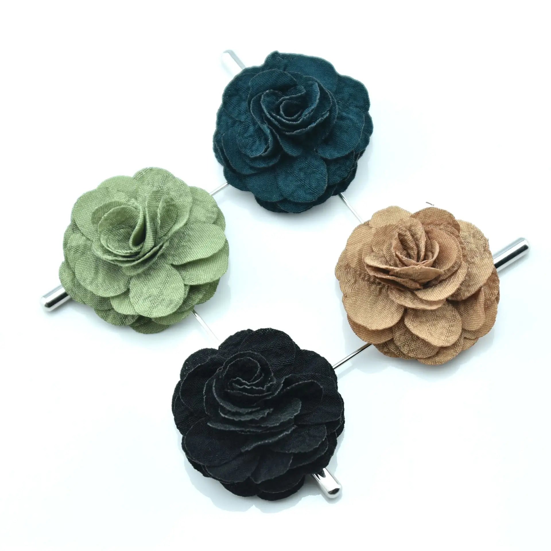Lapel Manufacturer Large Custom Colorful Cloth Bouquet Wedding Brooch Pin for Men